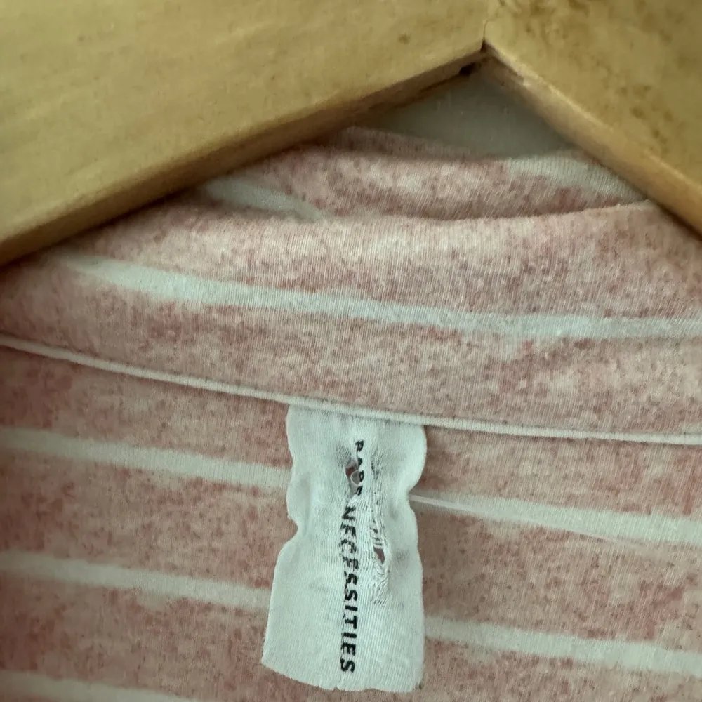 Bare Necessities Pink and White Stripe Cozy Soft Pajama Top Size XS - Image 4