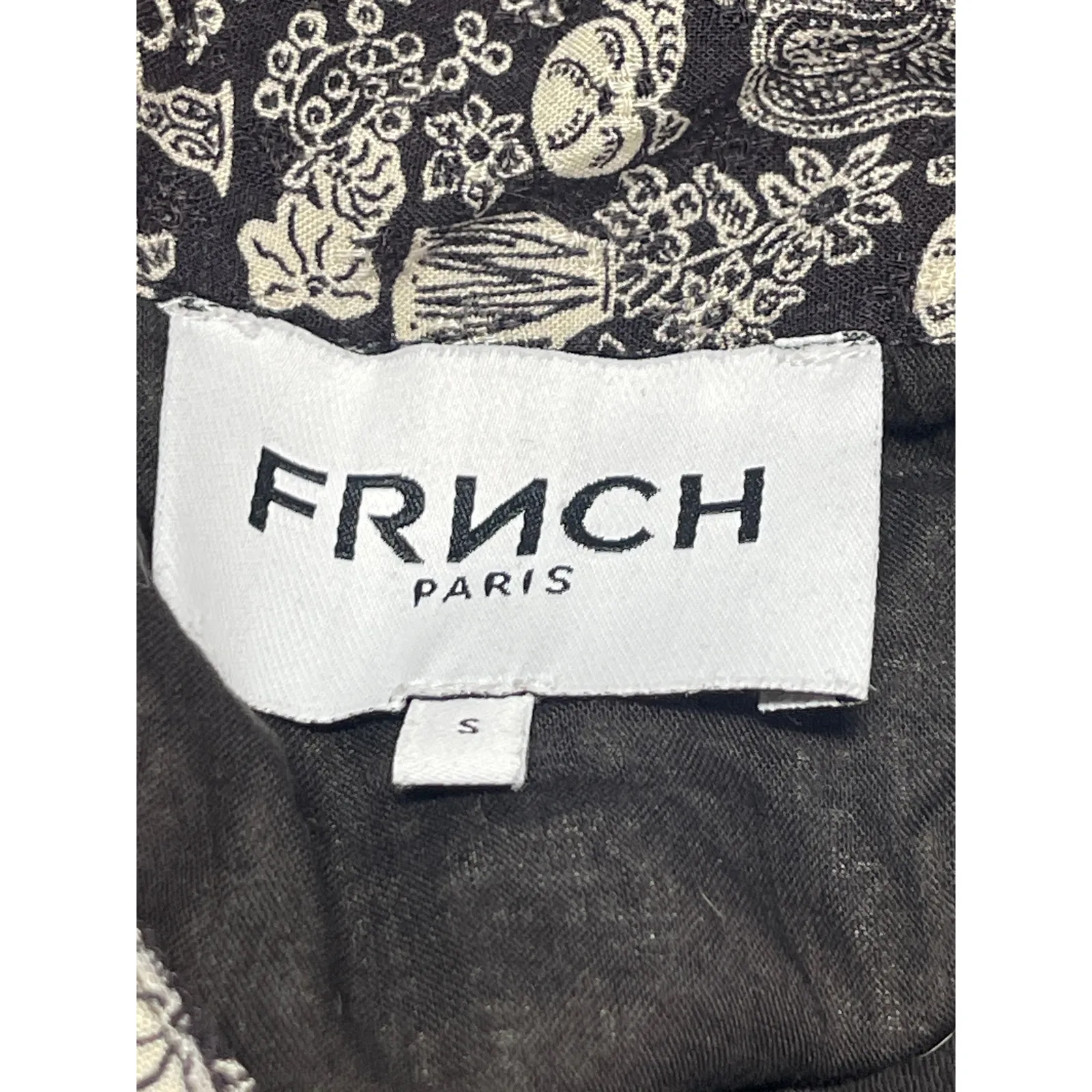 FRNCH Womens Black White Doodle High Waist Tiered Maxi Boho A-Line Flare Skirt S - Image 3