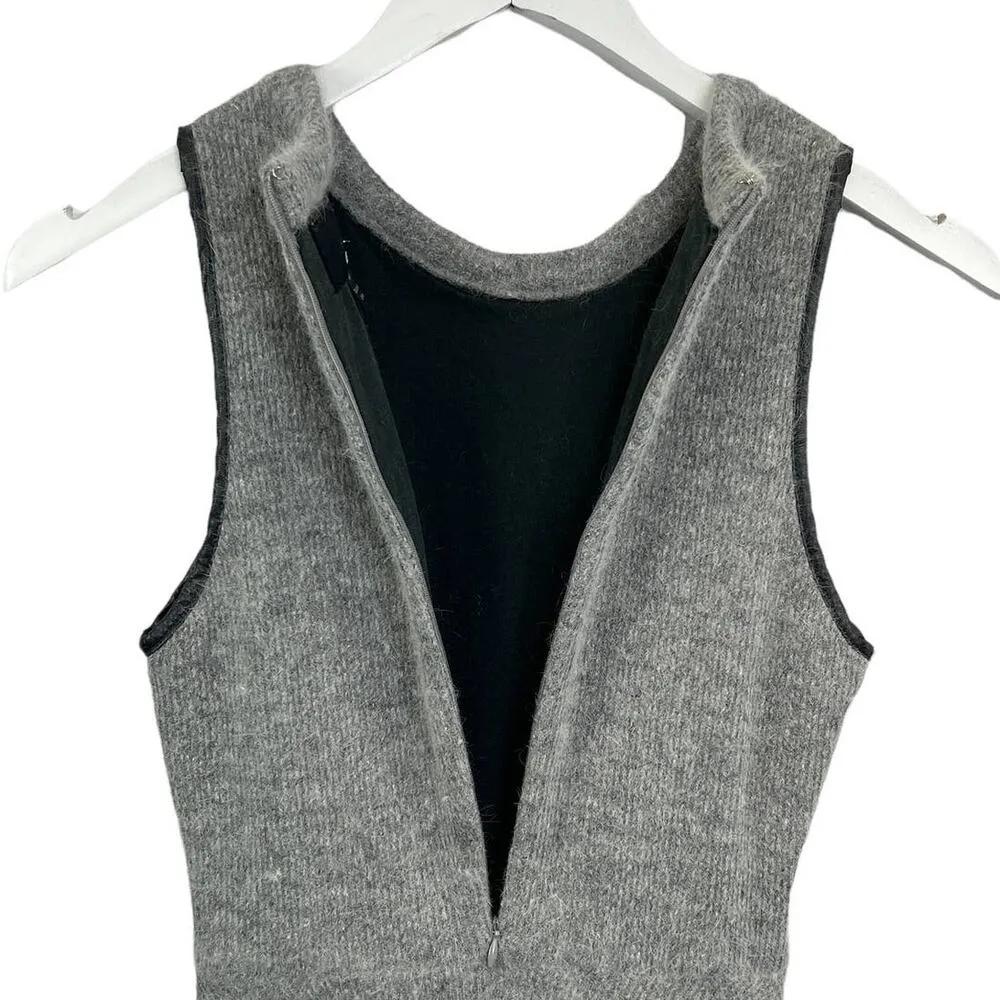 Greylin Fit & Flare Mini Dress Gray Size XS Sleeveless Rabbit Hair A-Line Short - Image 9