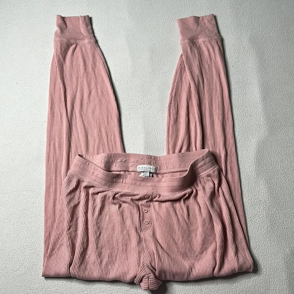 PJ Salvage Textured Essentials Jogger in Dusty Pink - Image 3