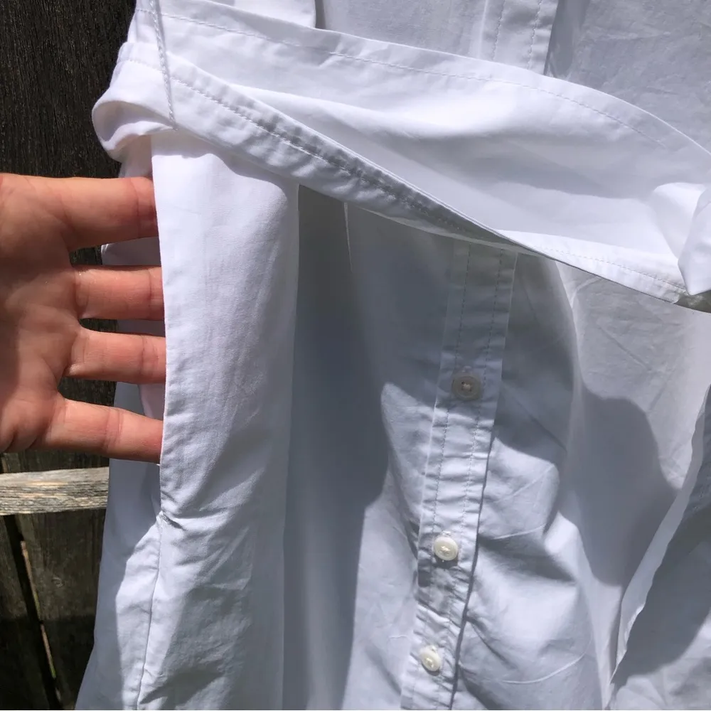 NEW J Crew White Cotton Shirt Dress M Relaxed - Image 3