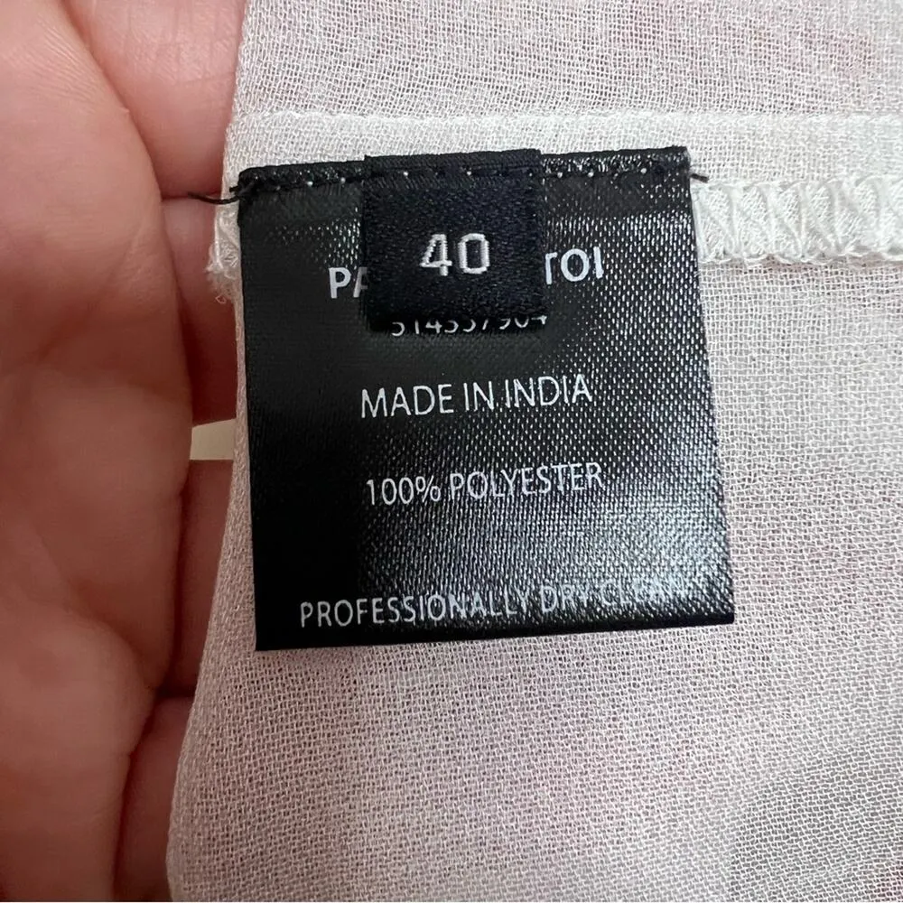 Dodo bar or floral tiered midi dress with stud embellishments Sz 40 White - Image 6