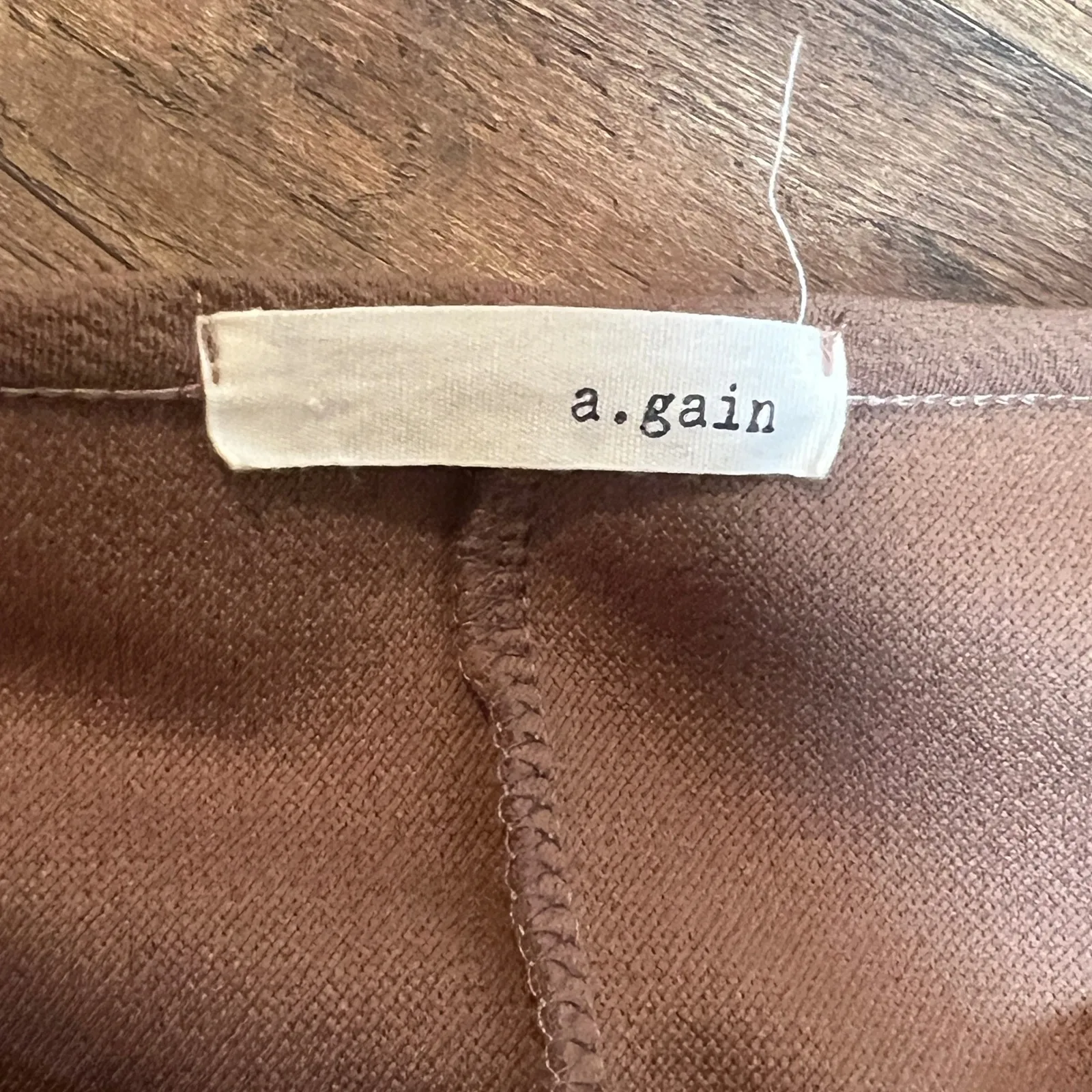 a.gain Brown Long Sleeve Swing Dress Women's Size M Made in USA - Image 4