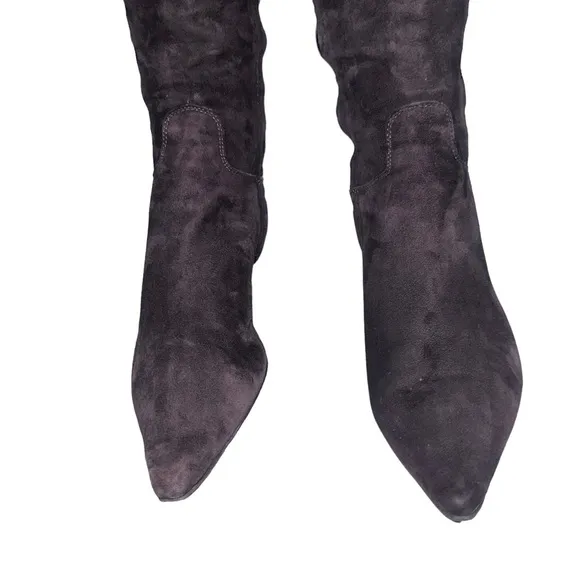 Flavio Castellani suede Leather Y2K brown tall pointy Boots size‎ 38 Size 7 - Image 2