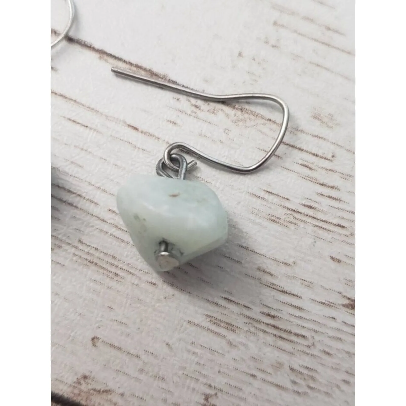 Vintage Earrings For Pierced Ears Light Green Stone - Image 5