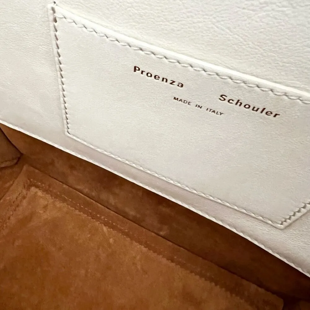 NWT Proenza Schouler leather pipe bag cream large shoulder New with tags - Image 15