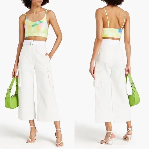 NWT ALICE+OLIVIA Penny Cropped Tie-dyed Stretch-Jersey Top Sz L - Image 13