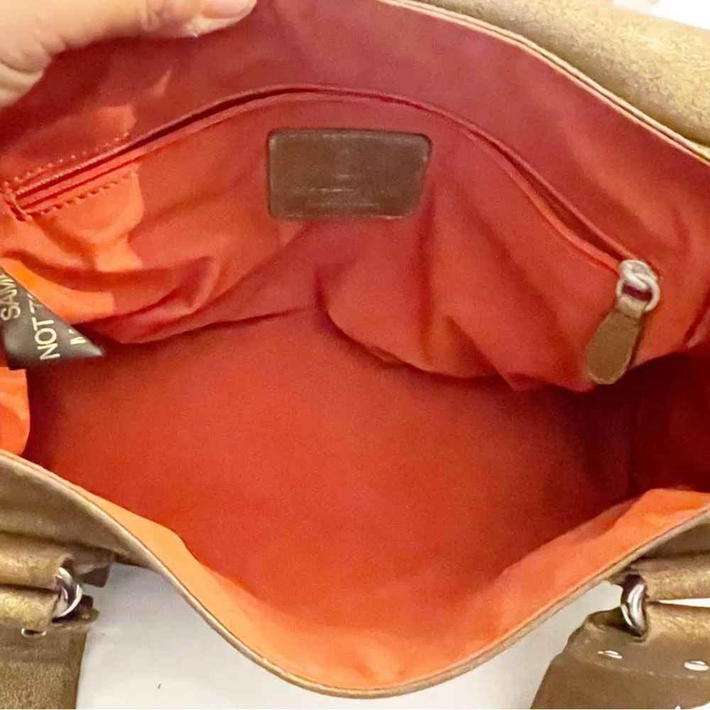 Cole Haan Metallic Gold Brown Stephanie F05 Leather Shoulder Bag - Image 6