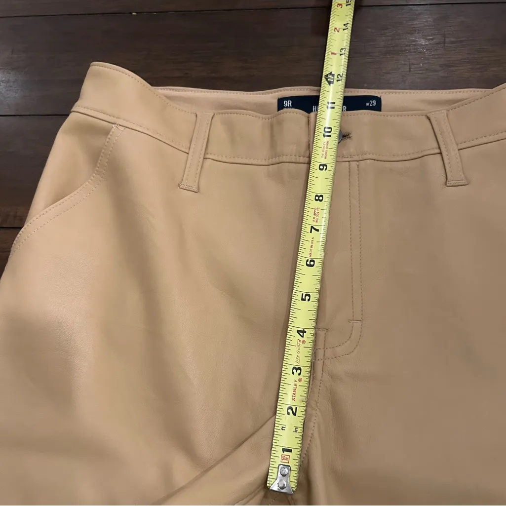 Hollister Women’s Tan High Rise Straight Leg Faux Vegan Leather Pants Size 29 - Image 4