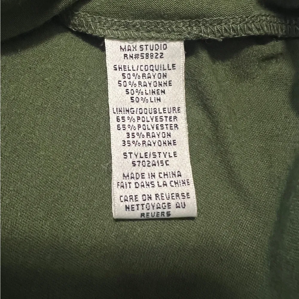 Clearance 50% off Max Studio Embroidered Linen/Rayon Skrt, Size 4 Green - Image 5