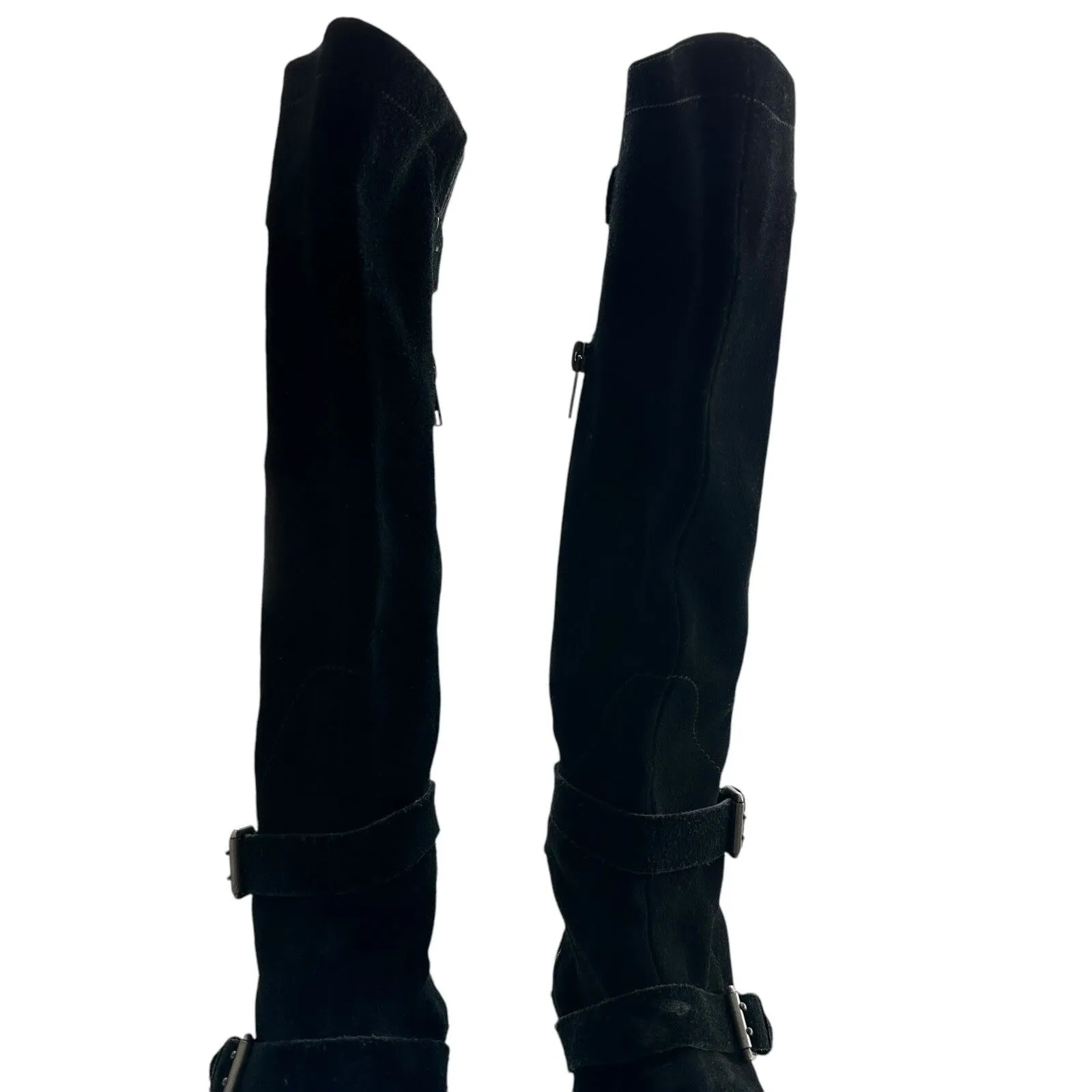 Ugg Black Leather Knee High Cyndee Buckle Sheepskin Shearling 9.5 - Image 6