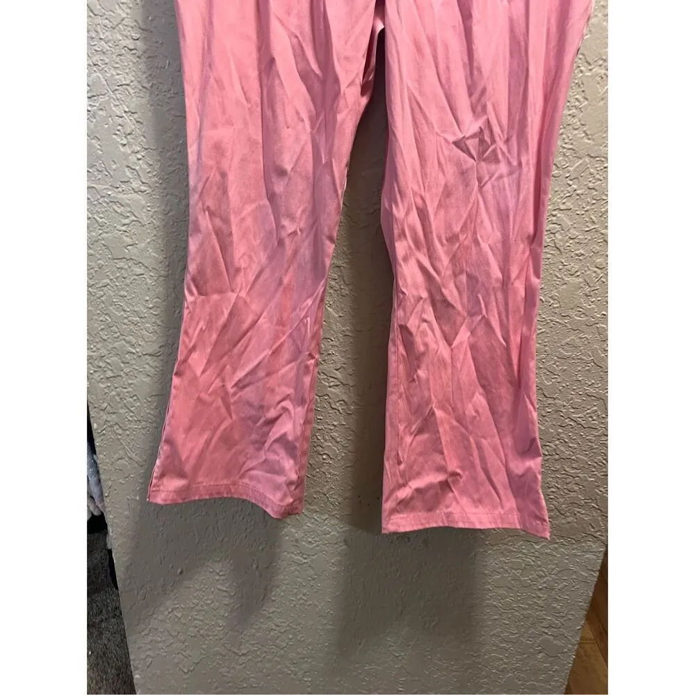 Nu Dimension Stretch Pink Scrub Pants Woman’s Size Large FLAWED - Image 2