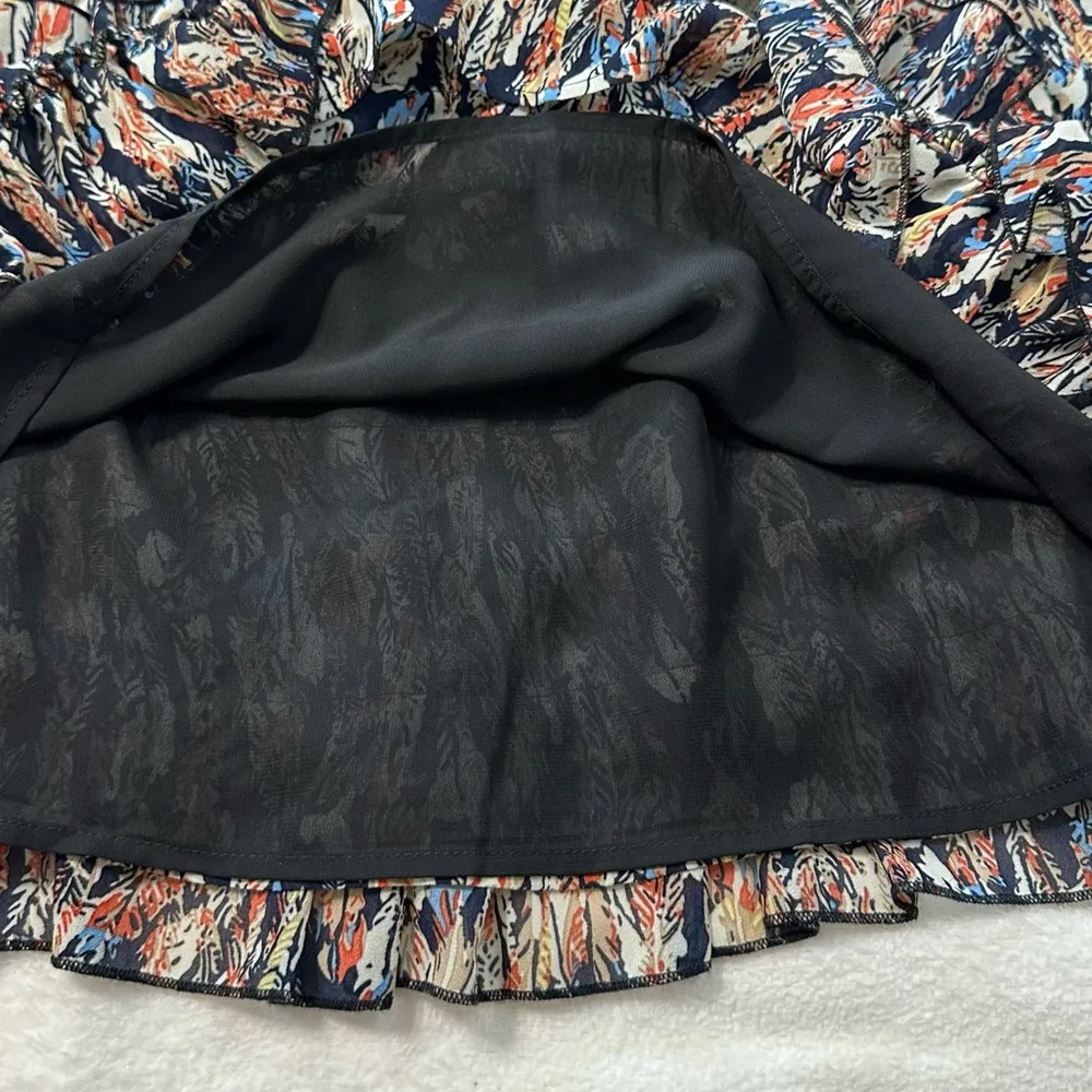 NWT Scully Feather Print Dress Patterned Garment Red Size M - Image 11