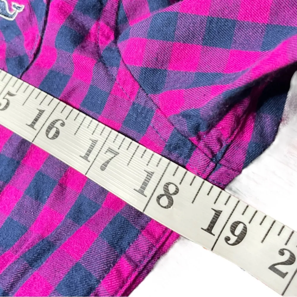 Vineyard Vines Purple Plaid Cashmere Buttoned Down Shirt Women’s Size 4 A10 - Image 5