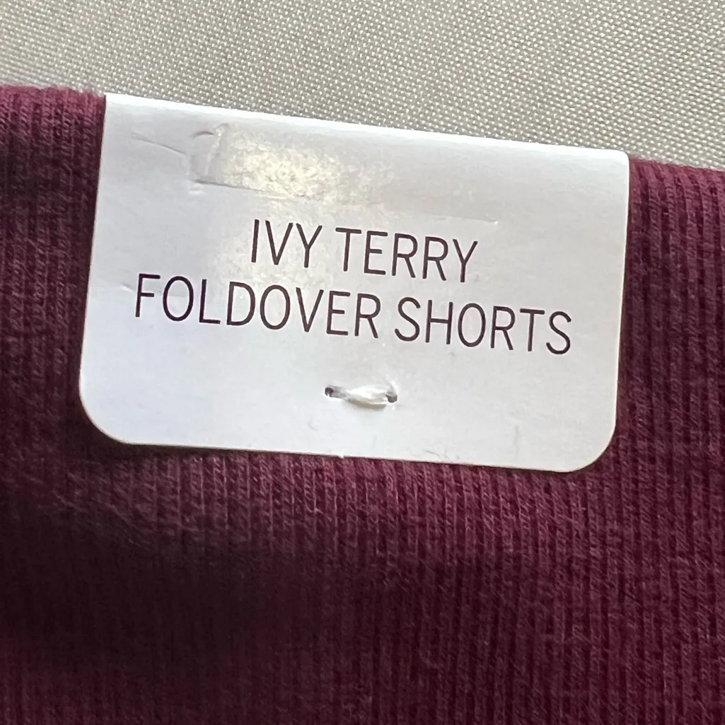 VICTORIA’S SECRET PINK Ivy Terry Foldover Shorts Wild Rose And White LARGE - Image 9