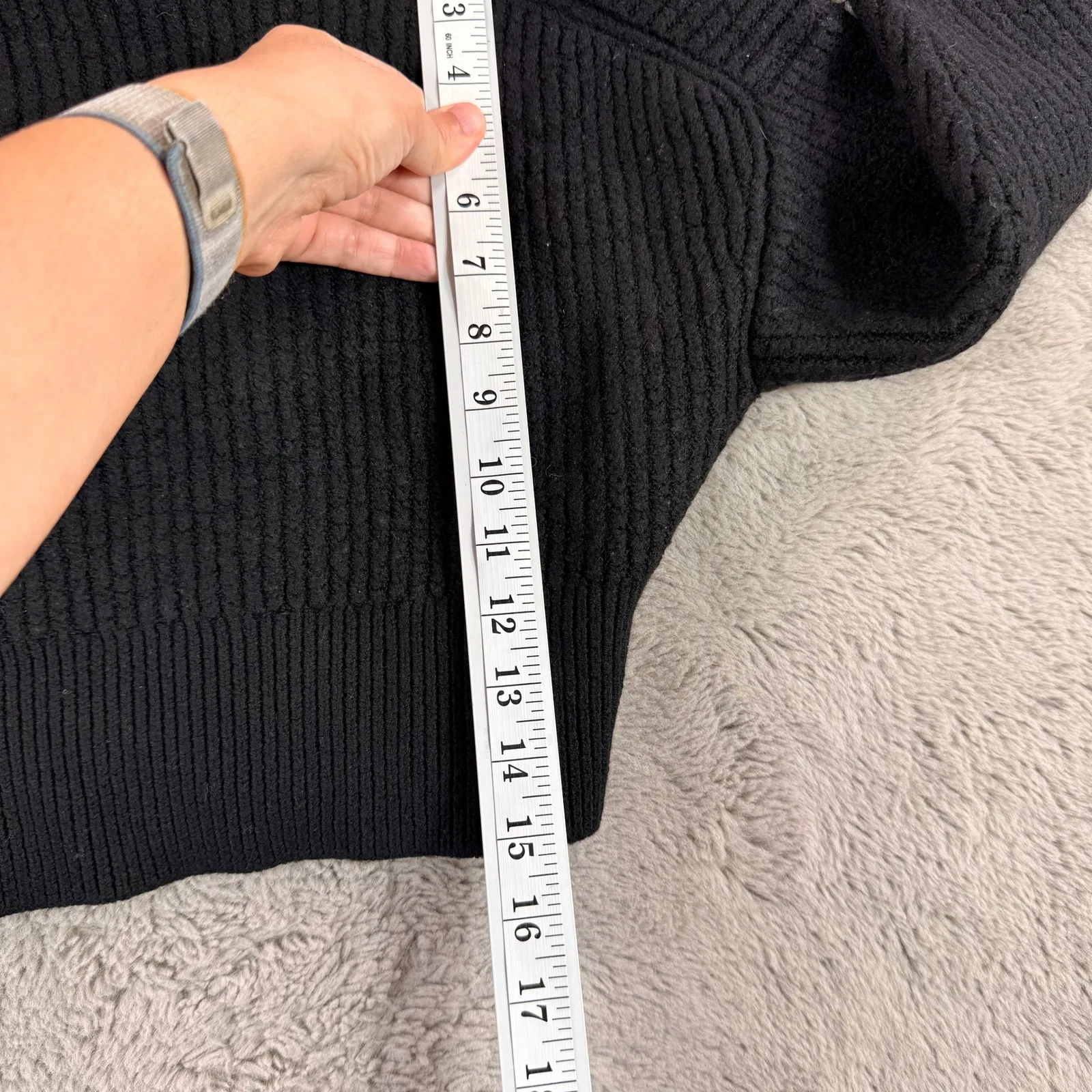 Babaton Aritzia Canberra Merino Wool Ribbed Cropped Button Cardigan Sweater 2XS - Image 3