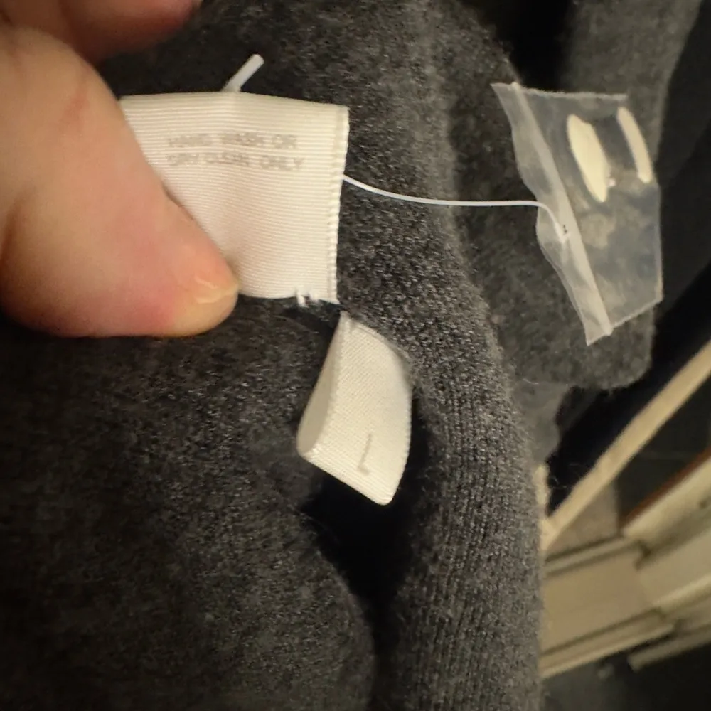 Kokun Bamboo Cashmere Color Block Cardigan Sweater Black Gray size Large NWOT - Image 6