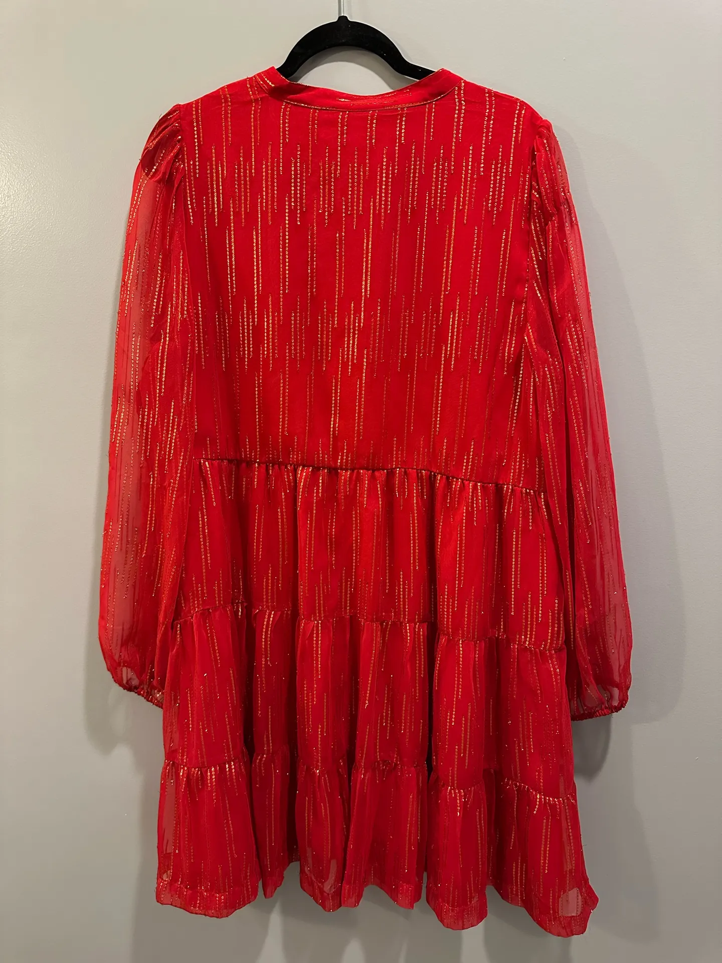 crown and ivy holiday dress & Long Sleeve Tiered Gold Shimmery Red Size XL - $32 (67% Off Retail) YGroup_cleoslipdress