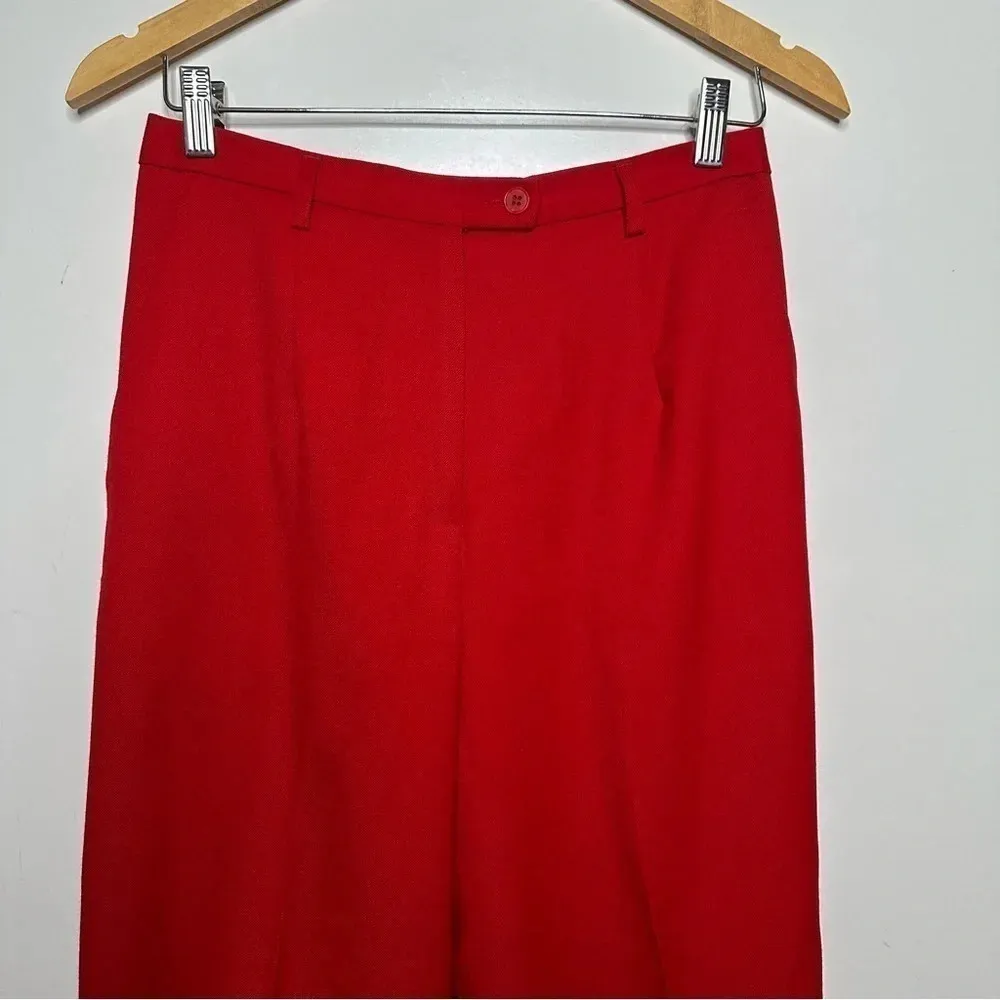 Pendleton Red 100% Virgin Wool Ultra High-Rise Straight Leg Pants Size 8P - Image 3