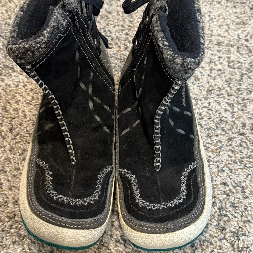 Merrell Puffin Mid Black Suede Winter Bootie 8 - Image 6