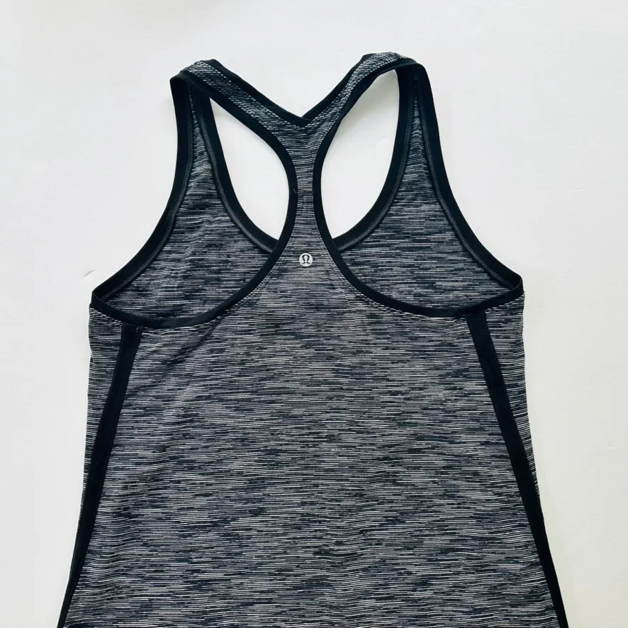 Lululemon Cool Racerback Tank Top Wee Space Slate Black Size 10 Luon Yoga Gym - Image 5