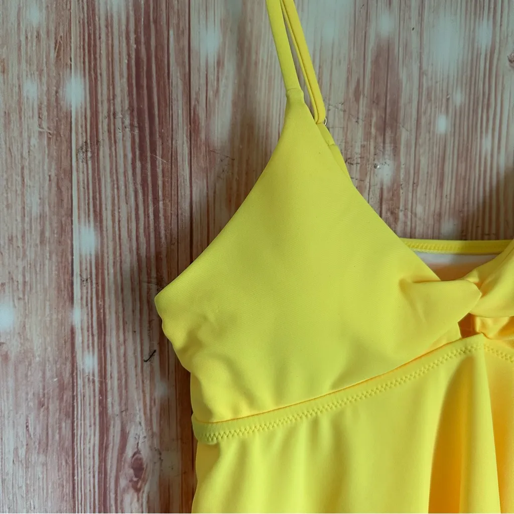 Beachsissi Yellow Adjustable Strap Flowy Tankini Top - Image 6