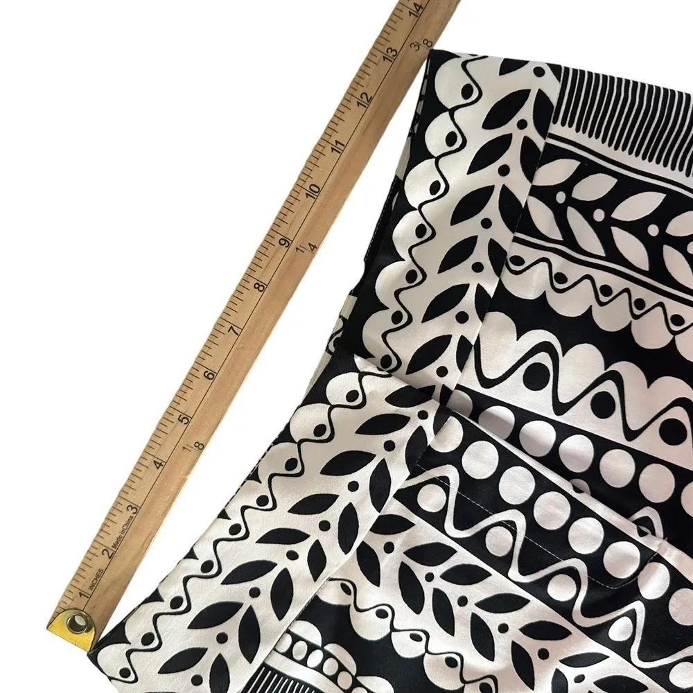 J. McLaughlin‎ Monochrome Tribal Print Crop Pants Size 6 Black BOHO Chic Artsy - Image 11