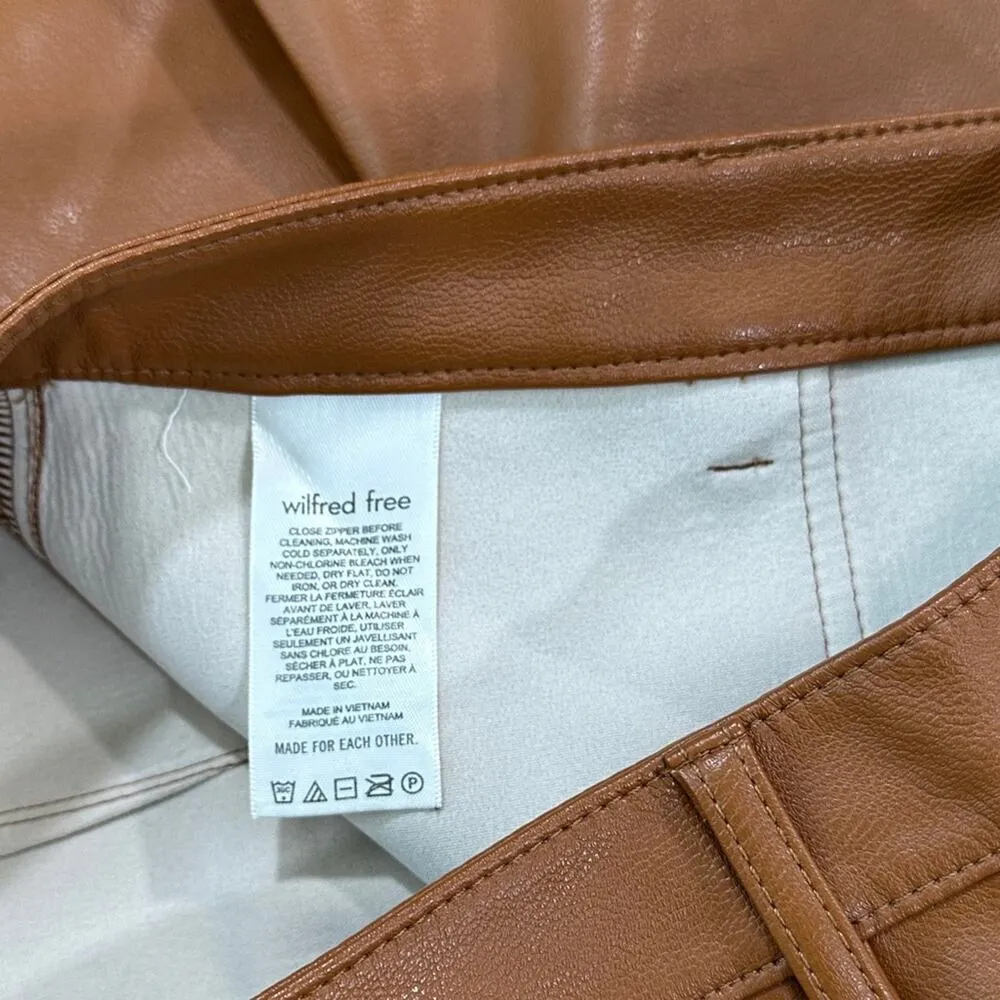 Aritzia Wilfred Free Lucy Pant Camel Vegan Leather Size 2 Neutral Capsule - Image 8
