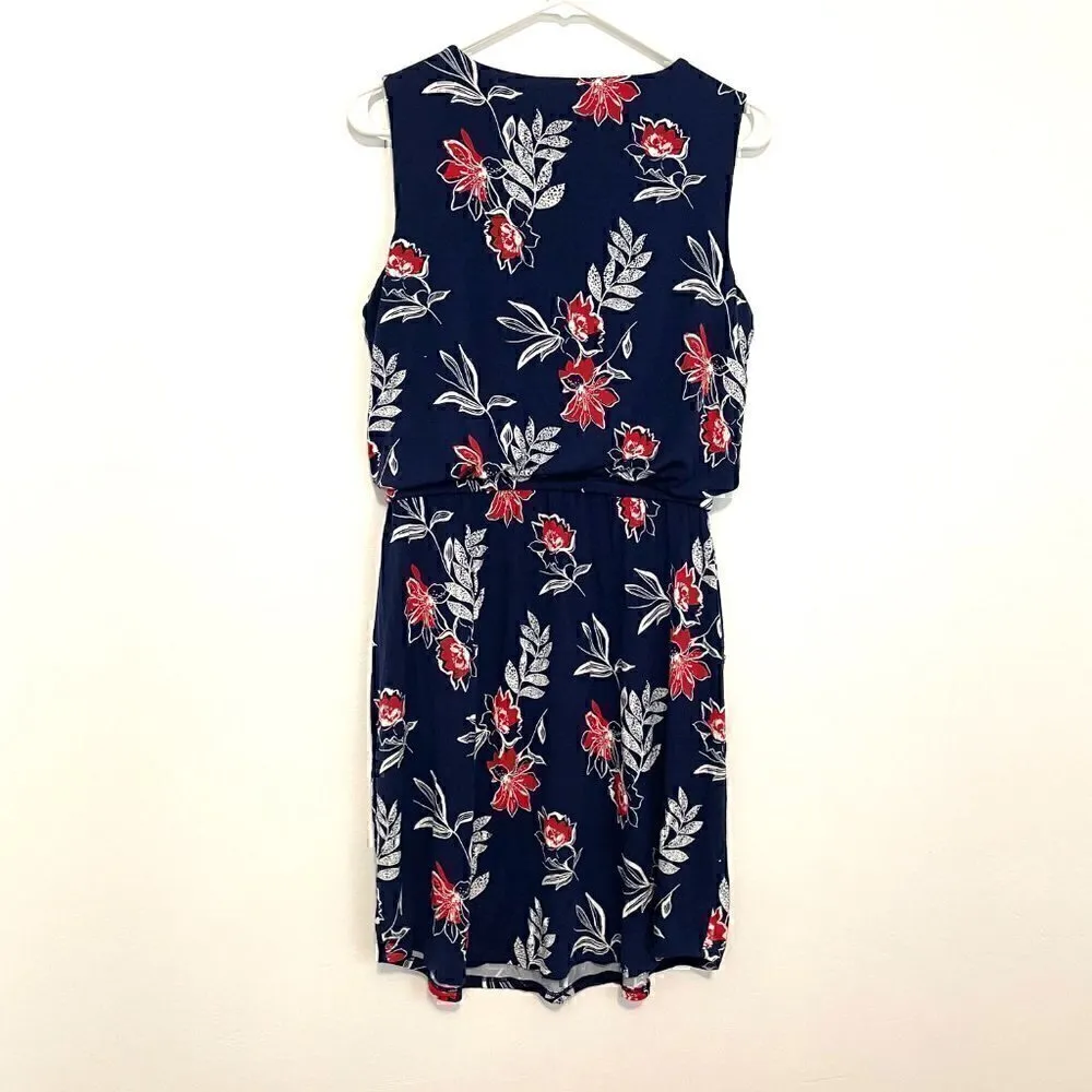 NEW NWT APT. 9 Navy Red White Floral Sleeveless Tank Dress PETITE Medium / PM MP - Image 10