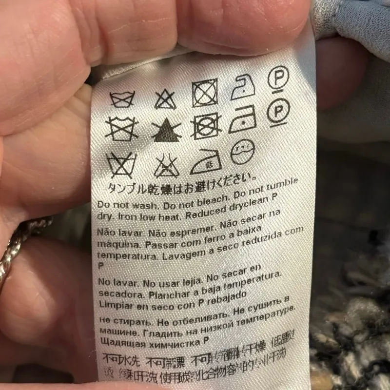 Escada Size 42 US 12 Tweed Blazer Jacket Wool Mohair Fringe Black - Image 9