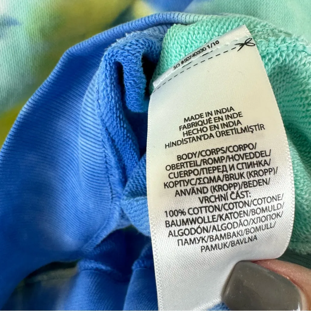 Ralph Lauren Spiral Tie Dye Terry Hoodie Cream Yellow Blue Size XS NWT - Image 8
