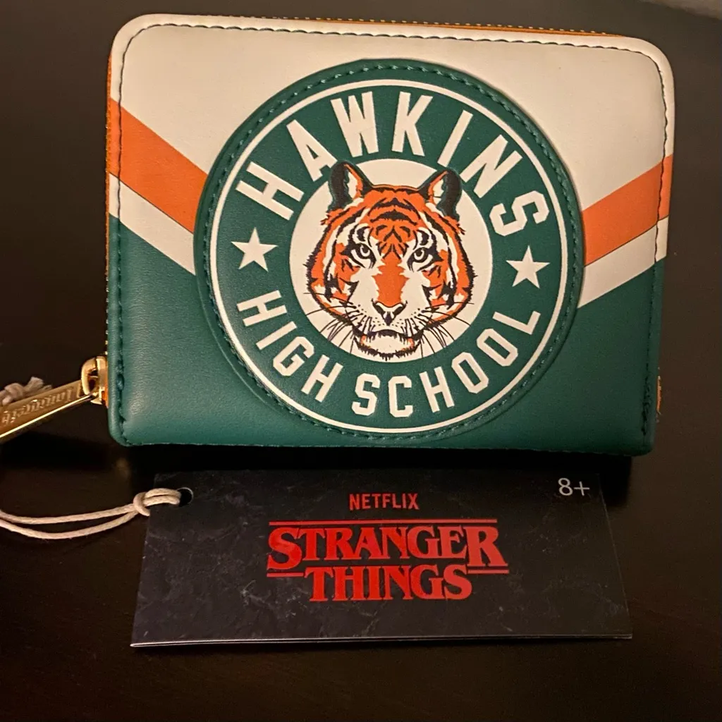 Loungefly Stranger Things Hawkins High Zip-Around Bi-Fold Wallet Netflix Fandom - Image 1