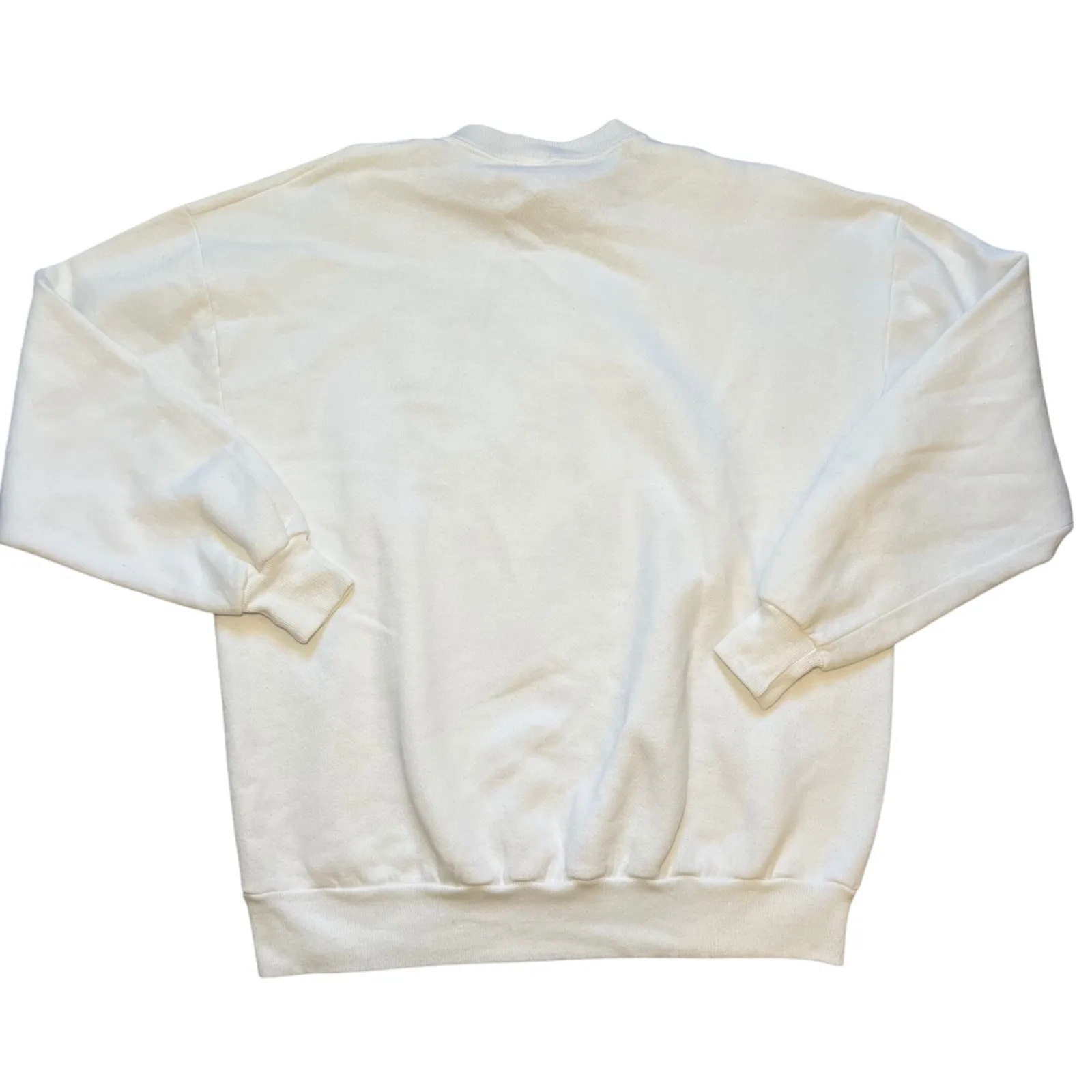 VTG 90s Folk Art Applique
Sweatshirt XL Embroidered Snowman Made‎ USA Christmas White - Image 11