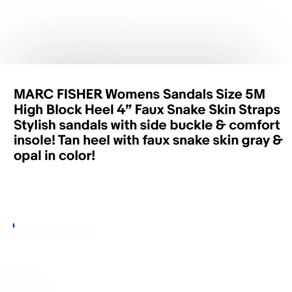 MARC FISHER Womens Sandals Size 5M High Block Heel 4” Faux Snake Skin Straps - Image 12