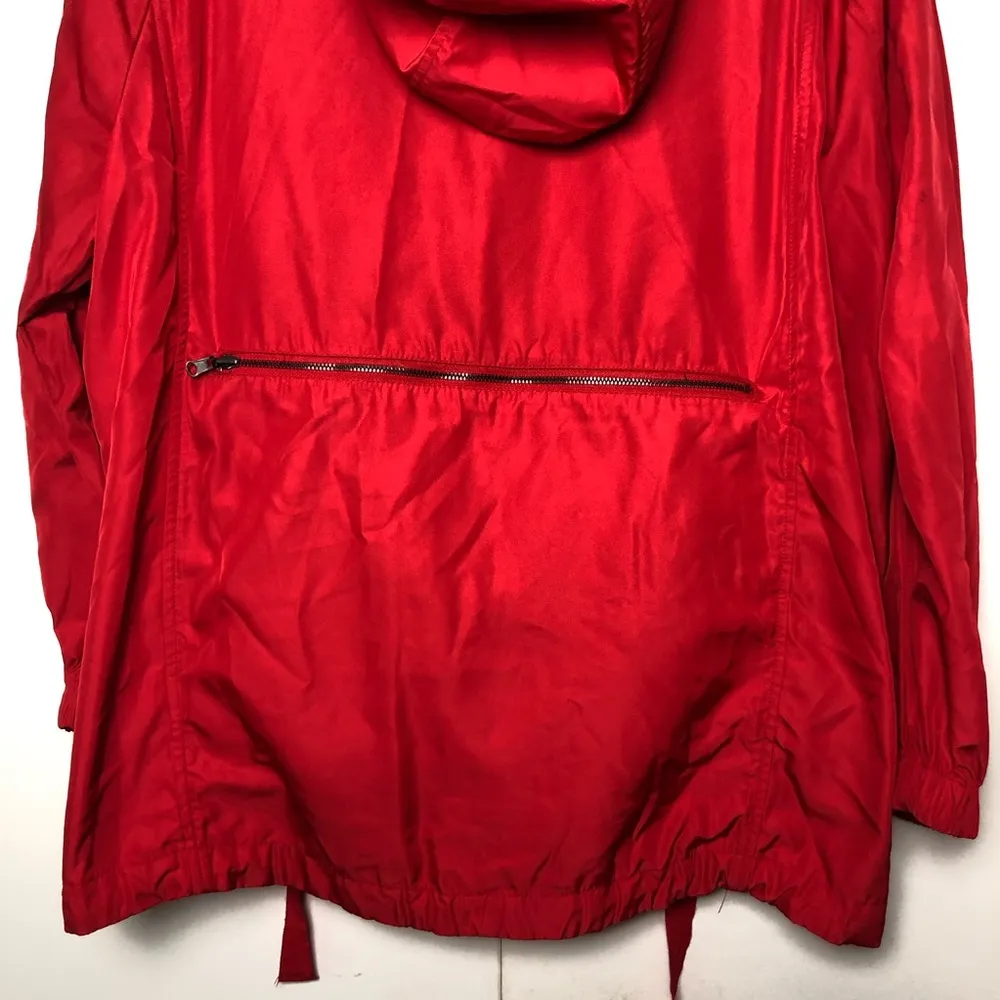 Zara TRF Windbreaker Packable Jacket Hoodie Red - Image 9