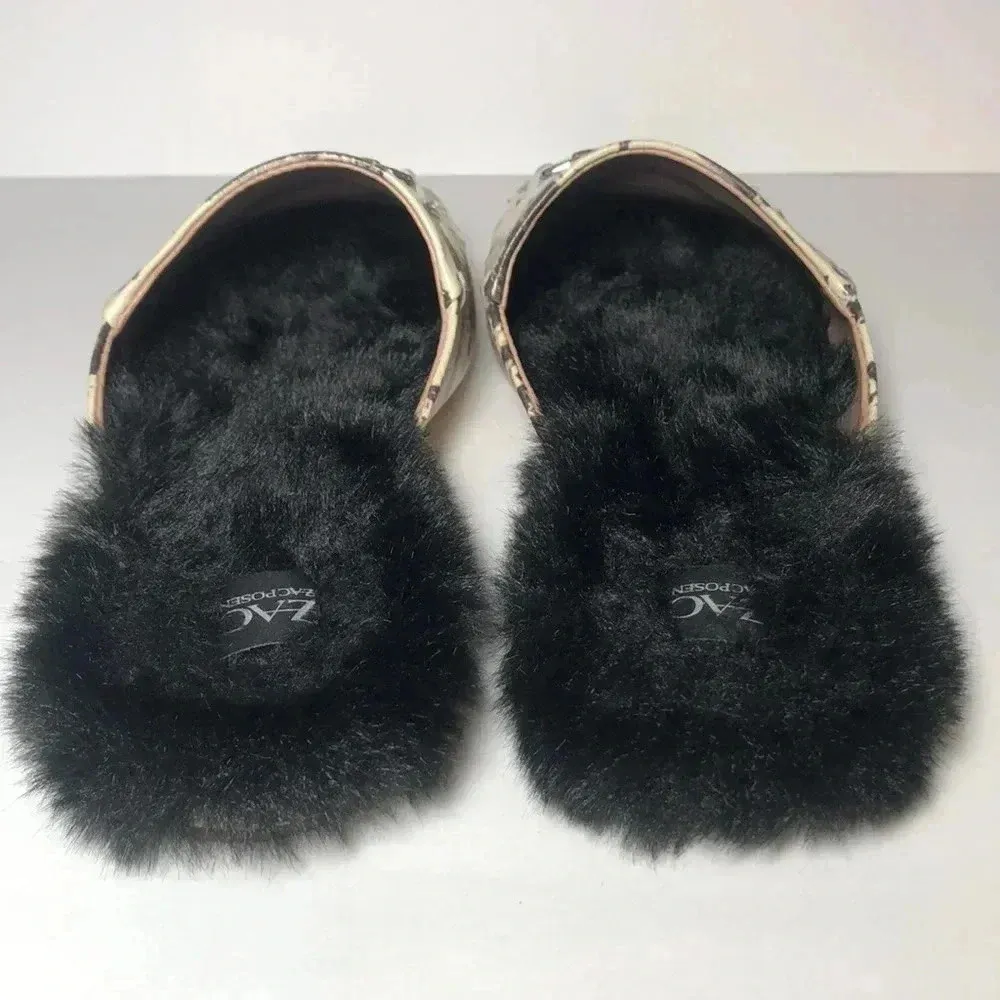 Zac Posen Women's Savanna Mule Loafers Shoes In Cream/Black Black Size 10 - Image 4