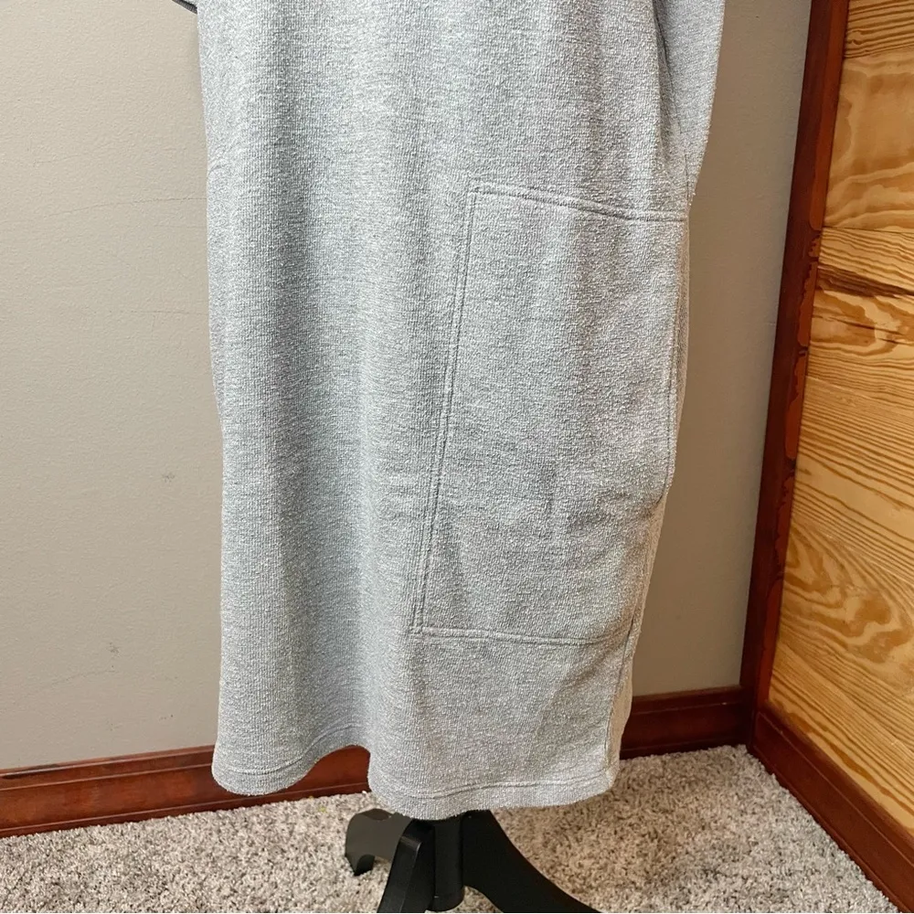Terry Short Sleeve Sweatshirt Mini Dress in Heather Smoke Grey Small - Image 6