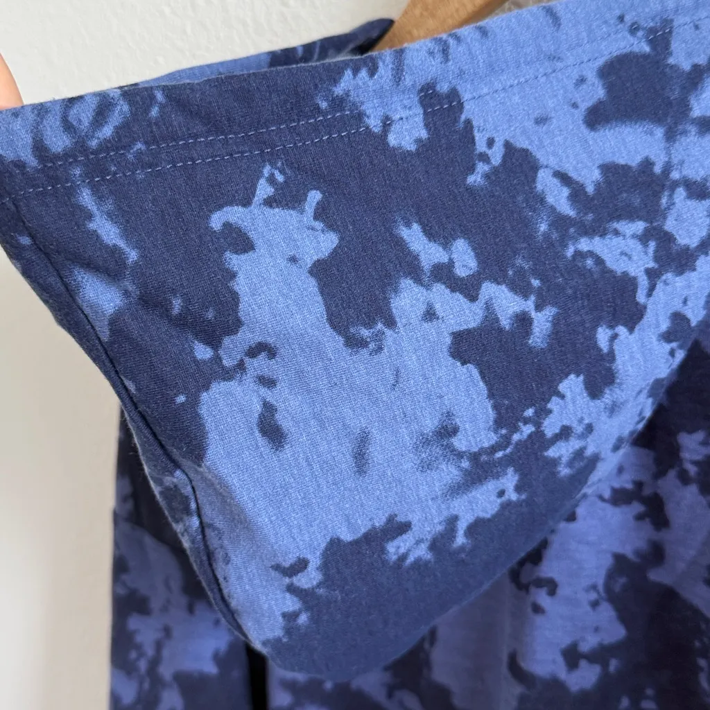 NWT Adrienne Vittadini Hooded Sweatshirt Blue Splotch Athleisure Active Large - Image 6