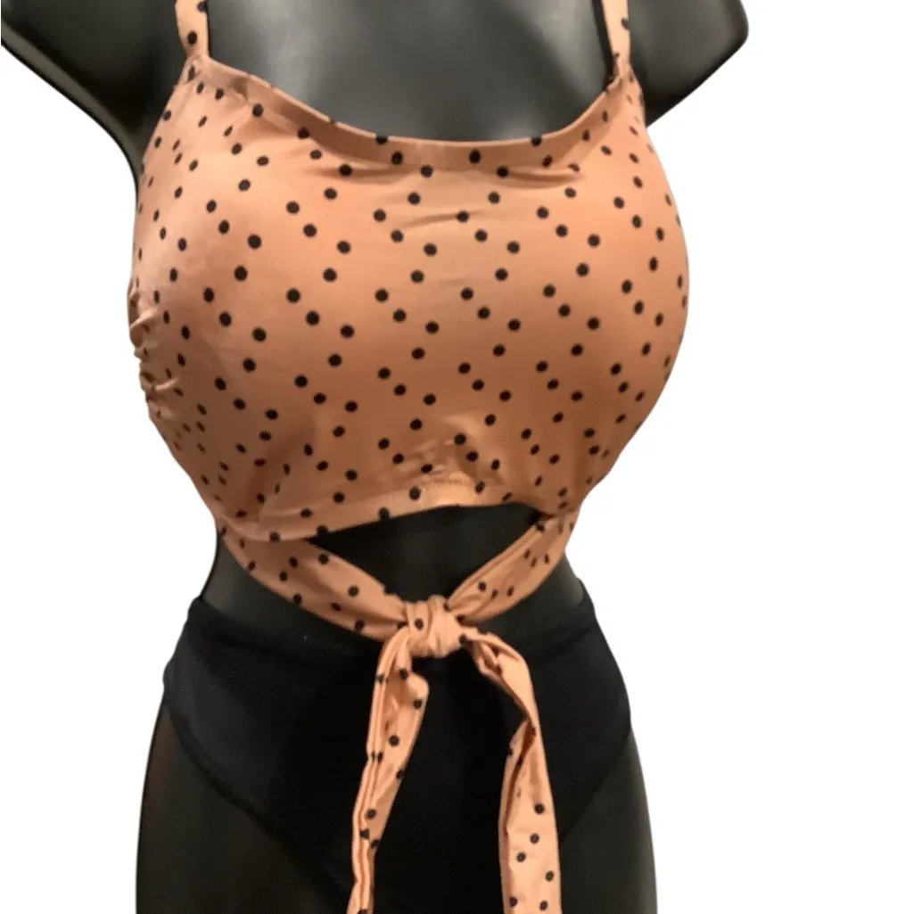 Shade & Shore Copper Polka Dot Top & Black Bottom Bikini BRAND NEW W/Tag - Image 3