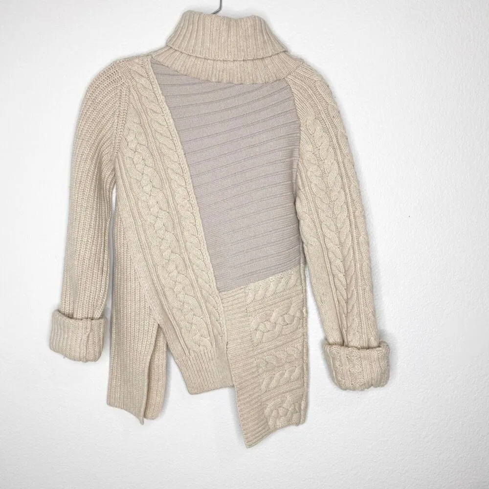 Joseph  Chunky Wool Cable Knit Turtleneck Sweater size XS - Image 4