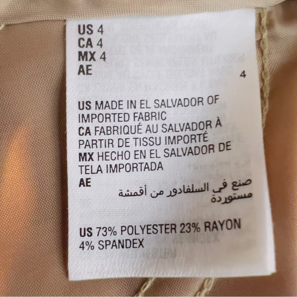 Alfani Size 4 (Minor Flaw small ink mark) Tan Wide Leg Slacks w/Faux Pockets - Image 8