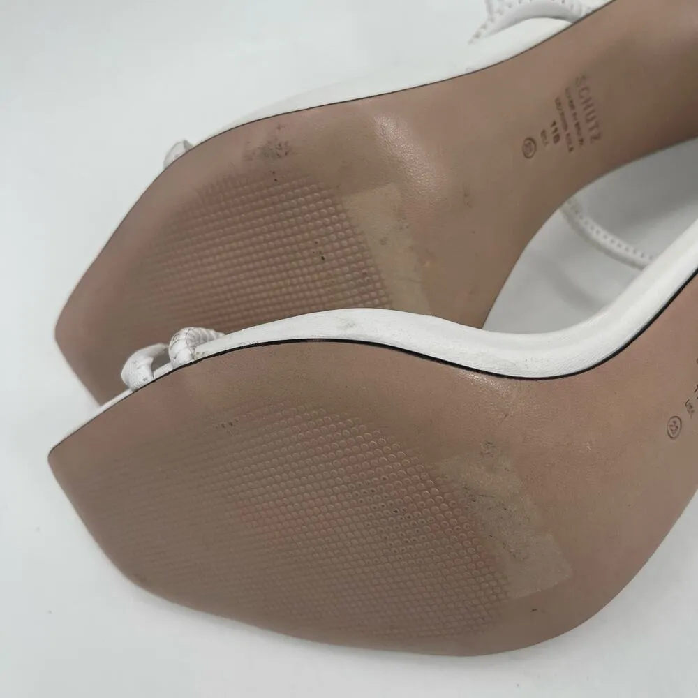 SCHUTZ Gaiah Heels Size 11 White Strappy High Heel Bungee Cord Stretch Stiletto - Image 10