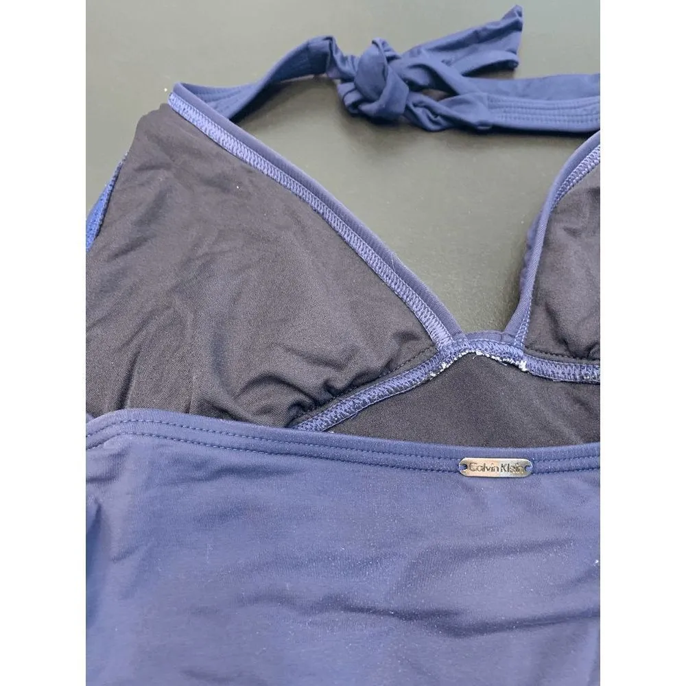 Calvin Klein Women's Navy Blue Tankini Top & Bikini Size XS - Image 5