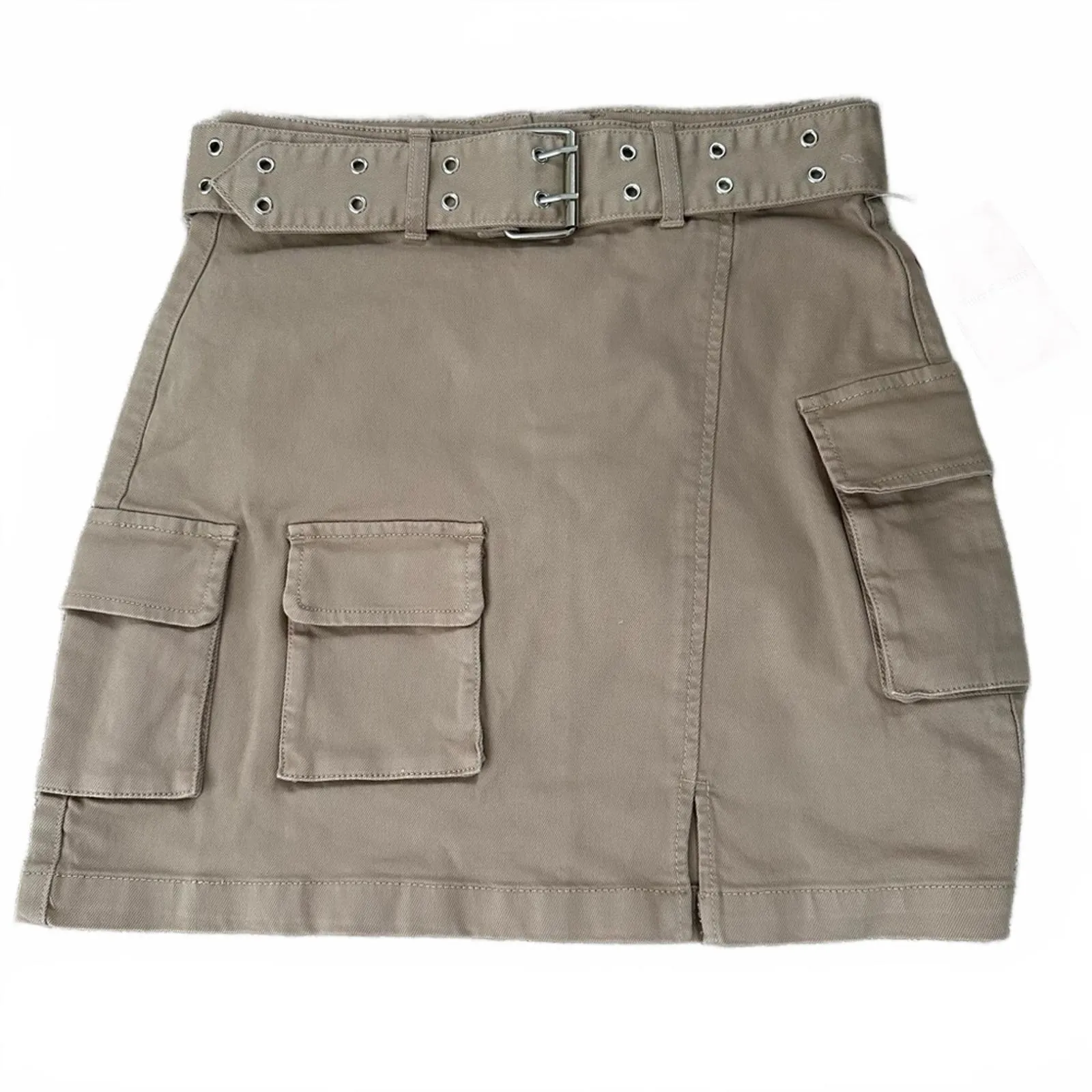 Juicy Couture Cargo Mini Skirt with Belt Nomad Brown Tan NWT Size 26 - Image 5