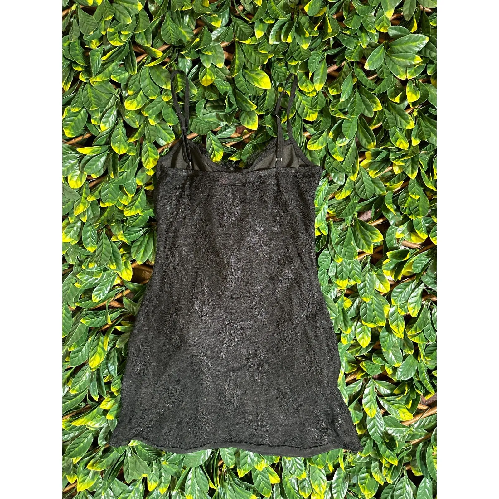 Edikted  Black Lace Semi Sheer Cami Top Size Medium - Image 4