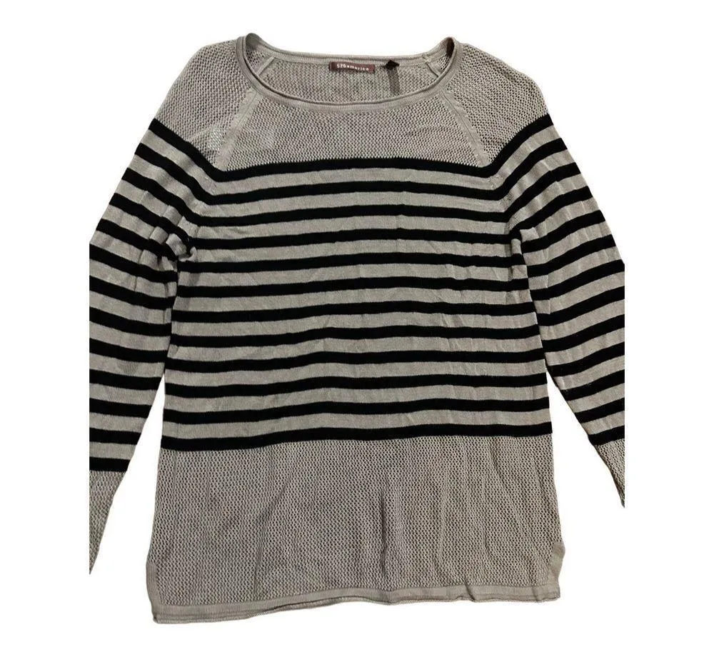 525 America black & light brown knit sweater sz small Black - Image 6