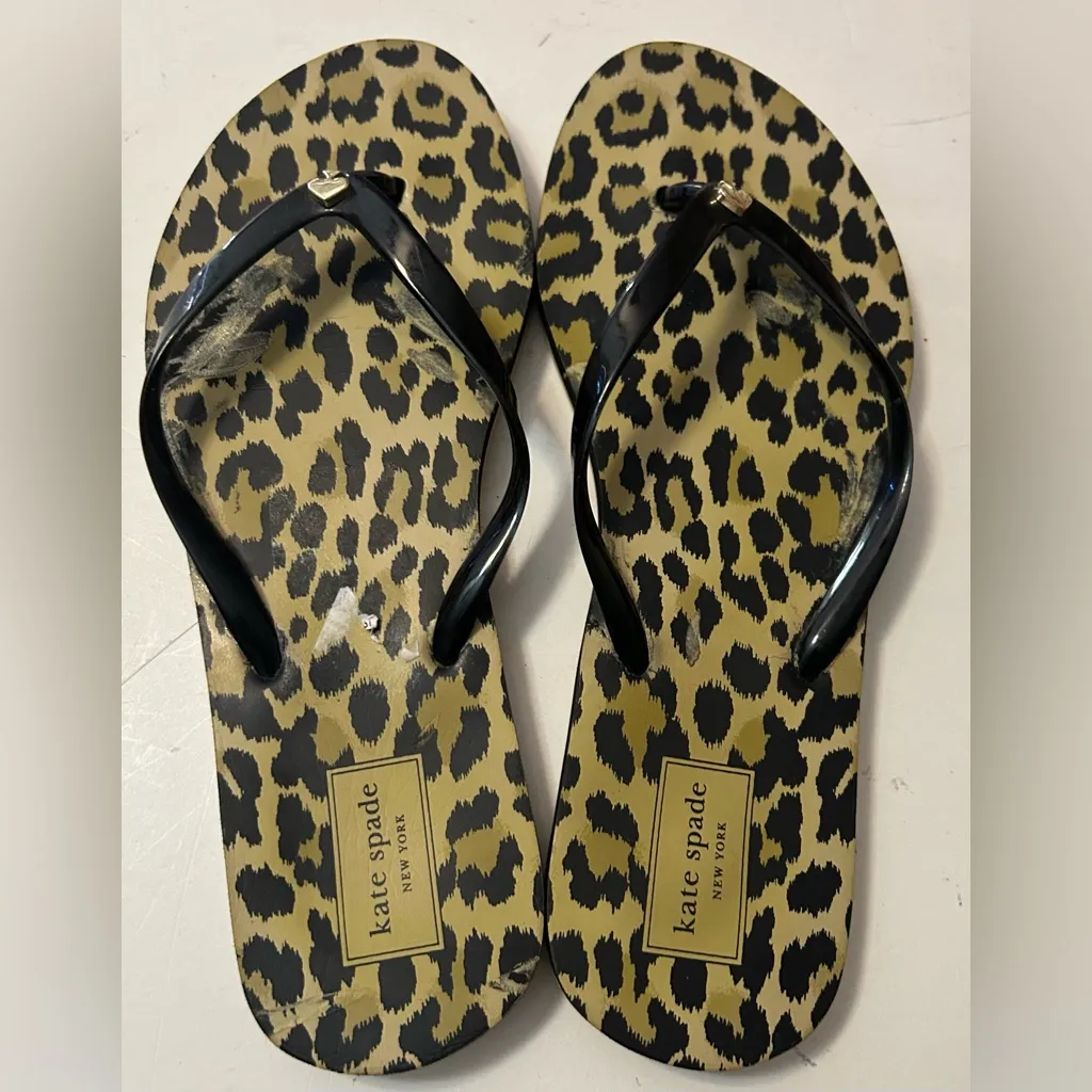 Kate Spade Black and Tan Leopard Sandals - Image 3
