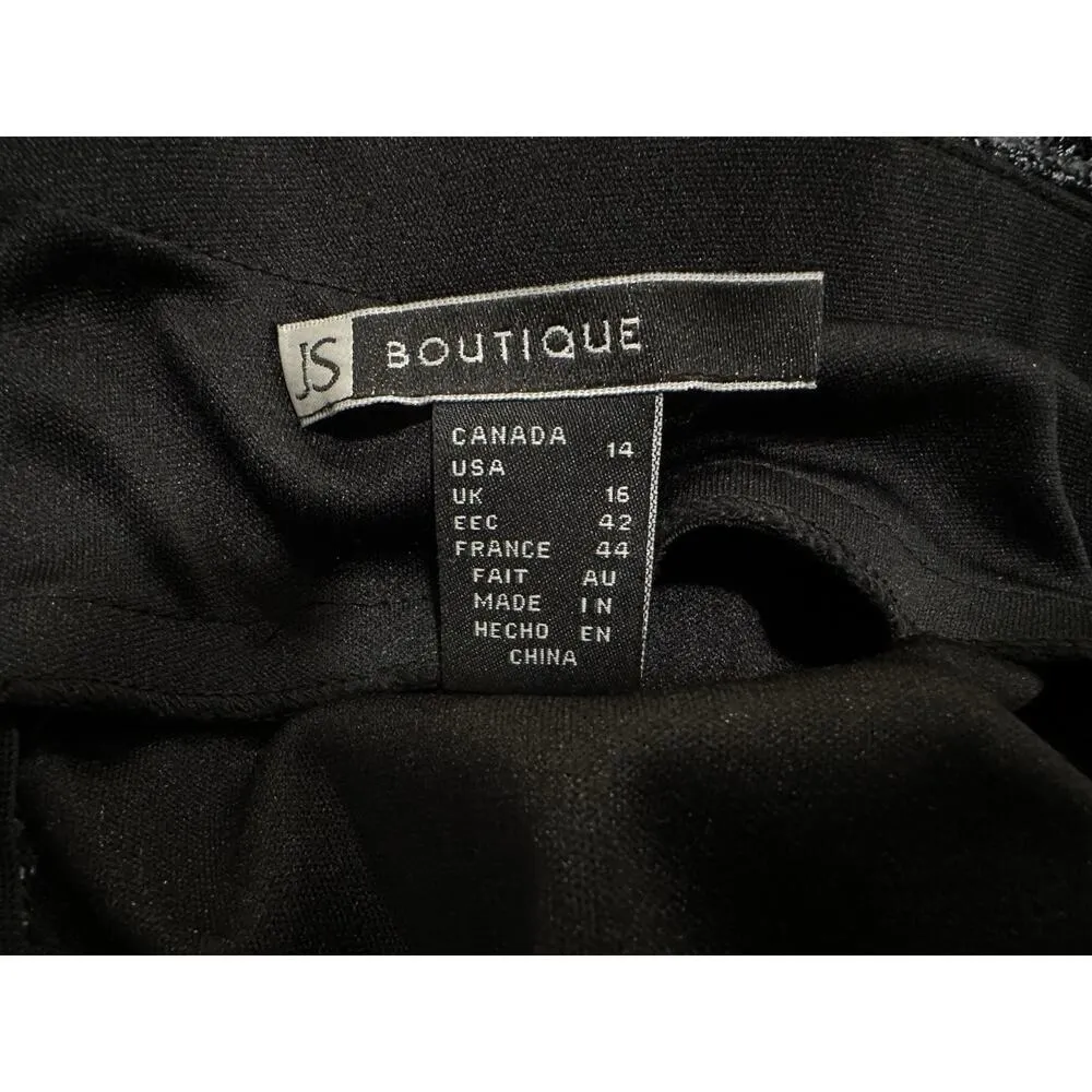 JS Boutique Black Lace and Sequin Sleeveless Maxi Dress US 14 Deadstock NEW - Image 7