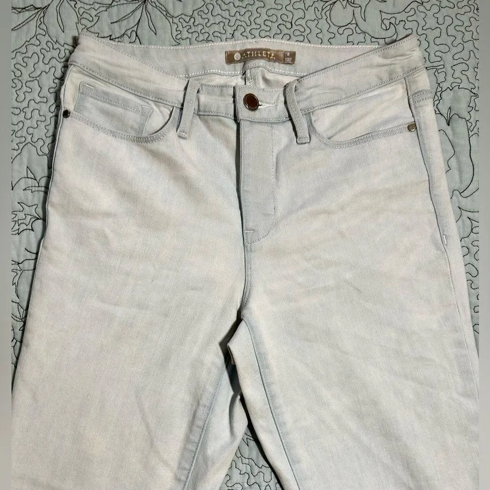 ATHLETA Sculptek Stretch Technology Skinny Crop Jeans in Glacier Wash  Sz 6 - Image 4