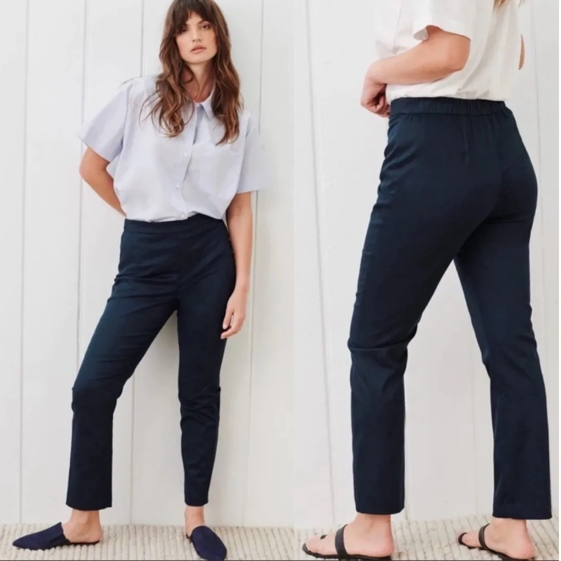 Jenni Kayne NWT Weekender Slim Trousers Women's Small Navy Work Casual - Image 2